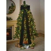 Festive Green Long Tail Christmas Tree & Bow - 180Cm