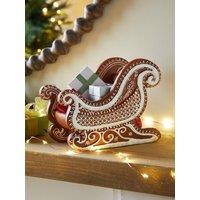 Festive Polyresin Gingerbread Sleigh Christmas Decoration - 20 & Cm