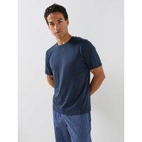 Jack & Jones Mens Luca 100% Cotton Striped Pyjama Set - Outer Space