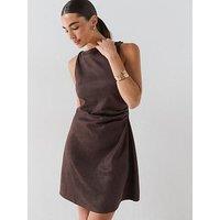 Vero Moda Women'S Sleeveless High Neck Mini Dress - Brown