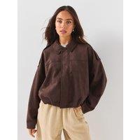 Only Moon-Stina Faux Suede Bomber Jacket