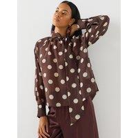 Jdy Women'S Fay Bow Detail Blouse - Coffee Bean