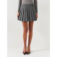 Only Check Buckle Mini Skirt - Grey