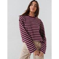 Only Women'S Striped Long Sleeve T-Shirt - Purple