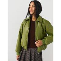 Pieces Lara Padded Coated Bomber Jacket