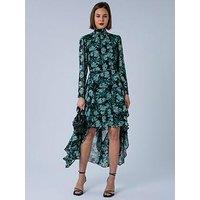 Religion Cressida Hi Low Occasion Maxi Dress In Floral Print - Green