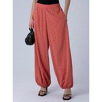 Religion Embellished Kara Balloon Trousers- Coral