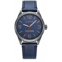 G-Star Originals Stainless Steel Case, Leather Strap Watch
