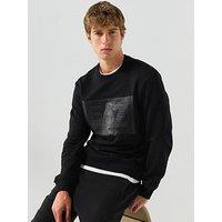 Ea7 Emporio Armani Ea7 Emporio Armani Black Edition Large Logo Crew Sweat