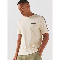 Ea7 Emporio Armani Train Logo Taped T-Shirt - Light Beige