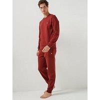 Emporio Armani Bodywear Terry Lounge Tracksuit - Dark Red