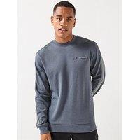 Ea7 Emporio Armani 7 Lines Shoulder Tape Crew Sweatshirt - Blue