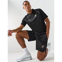 Ea7 Emporio Armani Train Soccer Polo & Shorts Set - Black