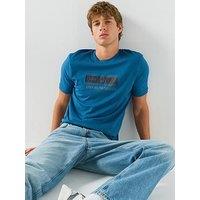 Ea7 Emporio Armani T-Shirt With Printed Logo - Dark Blue