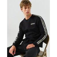 Ea7 Emporio Armani Train Logo Taped Crew Neck Sweatshirt - Black