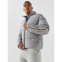 Ea7 Emporio Armani Train Logo Taped Padded Jacket - Grey