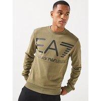 Ea7 Emporio Armani Oversized Logo Crew Neck Sweatshirt - Green