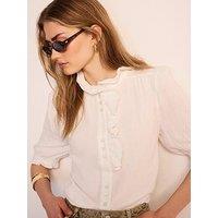 Mint Velvet Ivory Gauze Blouse - White