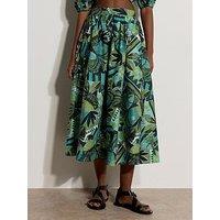 Apricot Tropical Circus Midi Co Ord Skirt - Blue