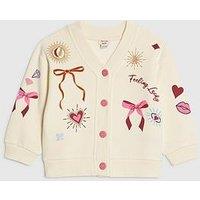 River Island Mini Girls Iconic Embroidered Cardigan - Cream