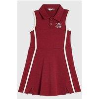 River Island Mini Girls Cherry Rib Polo Dress - Red