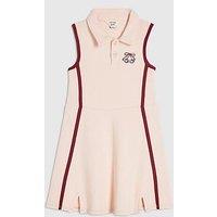 River Island Mini Girls Cherry Rib Polo Dress - Pink