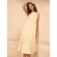 Mint Velvet Lace Insert Midi Dress - Yellow