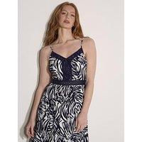 Apricot Leaf Print Tiered Maxi Dress - White