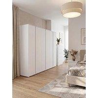 The Very Collection Lisson 3 Piece Package - 6 Door Wardrobe, 5 Drawer Chest And 2 Drawer Bedside Chest - White