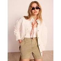 Mint Velvet Lace Trim Denim Jacket - White