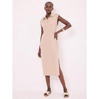 Mint Velvet Neutral Utility Jersey Dress - Cream