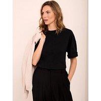 Mint Velvet Seam Detail T-Shirt - Black