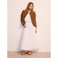 Mint Velvet Ivory Cotton Maxi Skirt - White