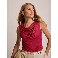 Mint Velvet Drape Detail Top - Red