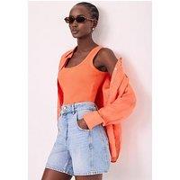 Mint Velvet Square Scoop Neck Vest - Orange