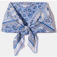 Mint Velvet Lace Edge Neck Scarf - Blue