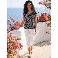 Roman Textured Print V-Neck Vest Top