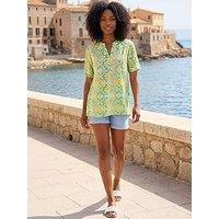Roman Watercolour Print Embellished Top