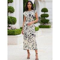 Roman Printed Twist Front Wrap Dress