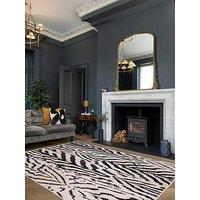 Kukoon Soft Washable Black Zebra Print Rug - Ida