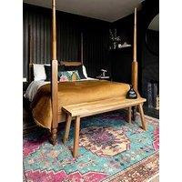 Kukoon Flatwoven Washable Vibrant Teal Pink Distressed Boho Rug - Clarissa