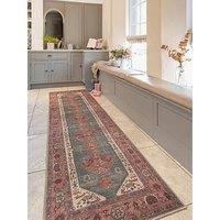 Kukoon Flatwoven Washable Distressed Terracotta Green Boho Runner - Faro