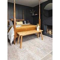 Kukoon Flatwoven Washable Distressed Renaissance Grey Beige Rug - Fleur