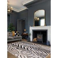 Kukoon Soft Washable Black Zebra Print Rug - Ida