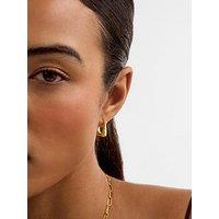Katie Loxton Plated Textured Molten Square Hoop Earrings - Gold