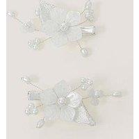 Monsoon Girls 2 Pack Gardenia Flower Clips - Ivory