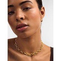 Katie Loxton Plated Chunky Oval Knotted Chain Link Necklace - Gold