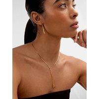 Katie Loxton Tear Drop Pendant Plated Y-Shaped Necklace - Gold
