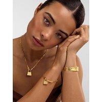 Katie Loxton Textured Lock Plated Chain Necklace - Gold