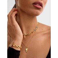 Katie Loxton Molten Textured Heart Shaped Gemstone Necklace - Gold